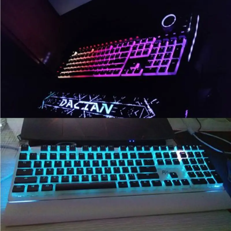 

RGB 110 Keycaps ANSI Layout Add ISO PBT Pudding Double Skin Milk Shot Backlit Keycap With Keycap Storage Board For OEM Cherry MX