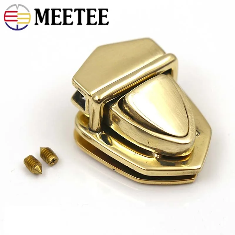 Meetee 1/2 шт 34x25 мм латунный замок с язычком застежка поворотным переключателем