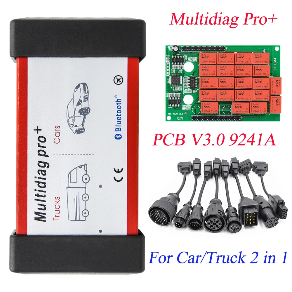 Диагностический сканер Multidiag pro + автомобильный диагностический кабель с USB 2016.R1