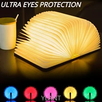 5 colors creative rgb led book lamp wooden portable night light 5v usb rechargeable magnetic foldable desk lamp home decoration