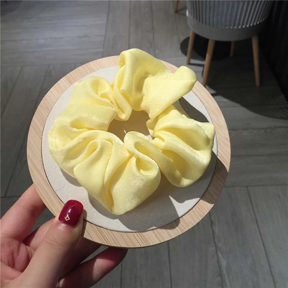 Мягкая резинка для волос с большим бантом Женская Корейская Ретро атласная