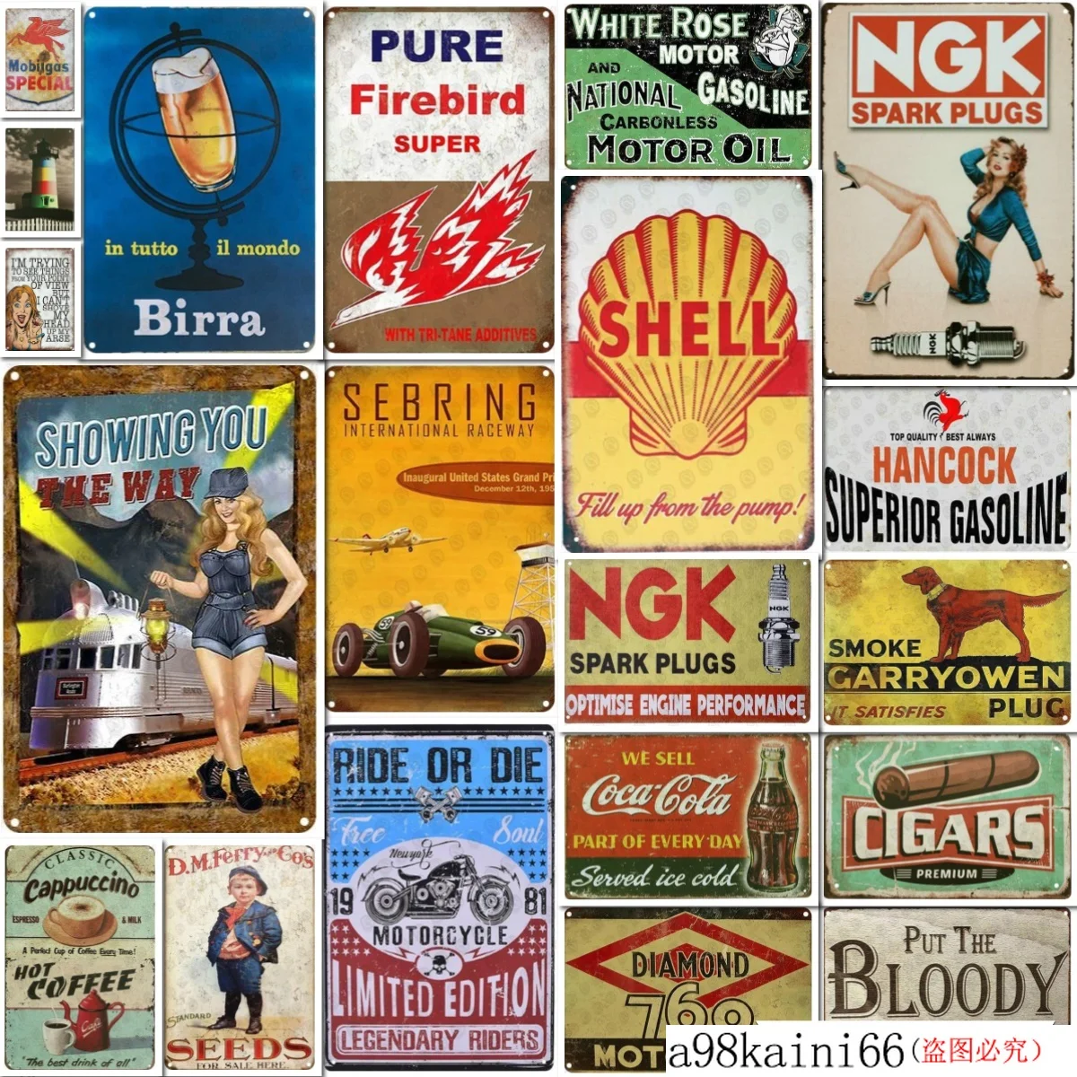 Винтажный металлический плакат Pure Firebird Оловянная тарелка кофейный гараж мужская