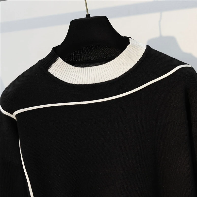 Женский трикотажный Костюм двойка в полоску с круглым вырезом| |