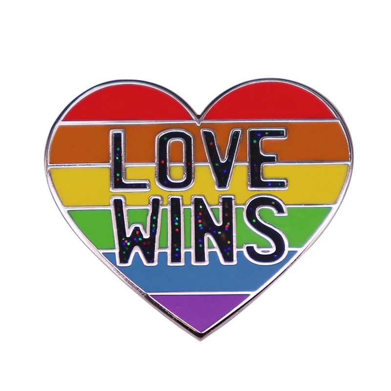 Любовь побеждает права ЛГБТ гей-прайда эмалевая булавка-значок из сплавного металла булавки для воротничка украшения ювелирные аксессуары для девочек женщин подарки.