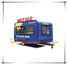 fast food truck trailer with high roof coffee bike for snack food hot dog cart