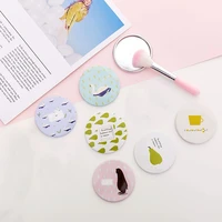 ty364 cartoon anti fall portable small round mirror cute girls makeup mirror pocket mirror cosmetic compact mirrors for beauty