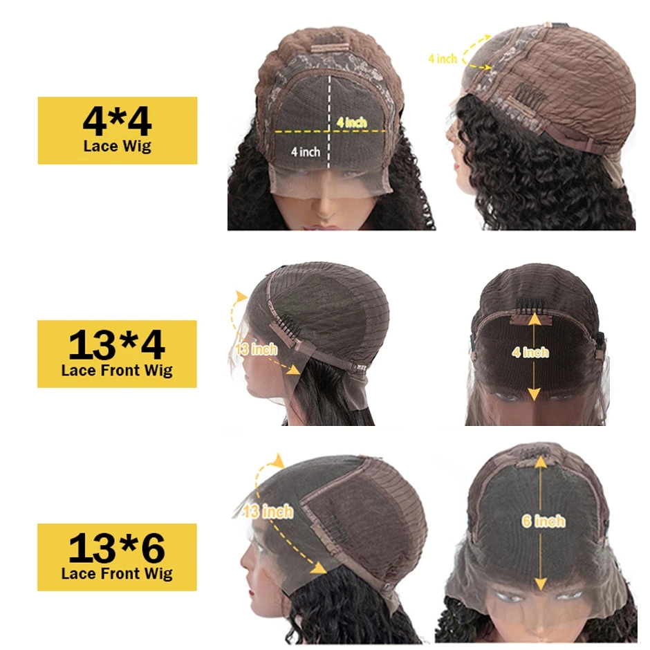 

GLOSSY Afro Kinky Curly Short Bob Human Hair Lace Front Wig for Black Women 13X4 Closure 4X4 Frontal Pre Plucked 10 In Wavy Wigs