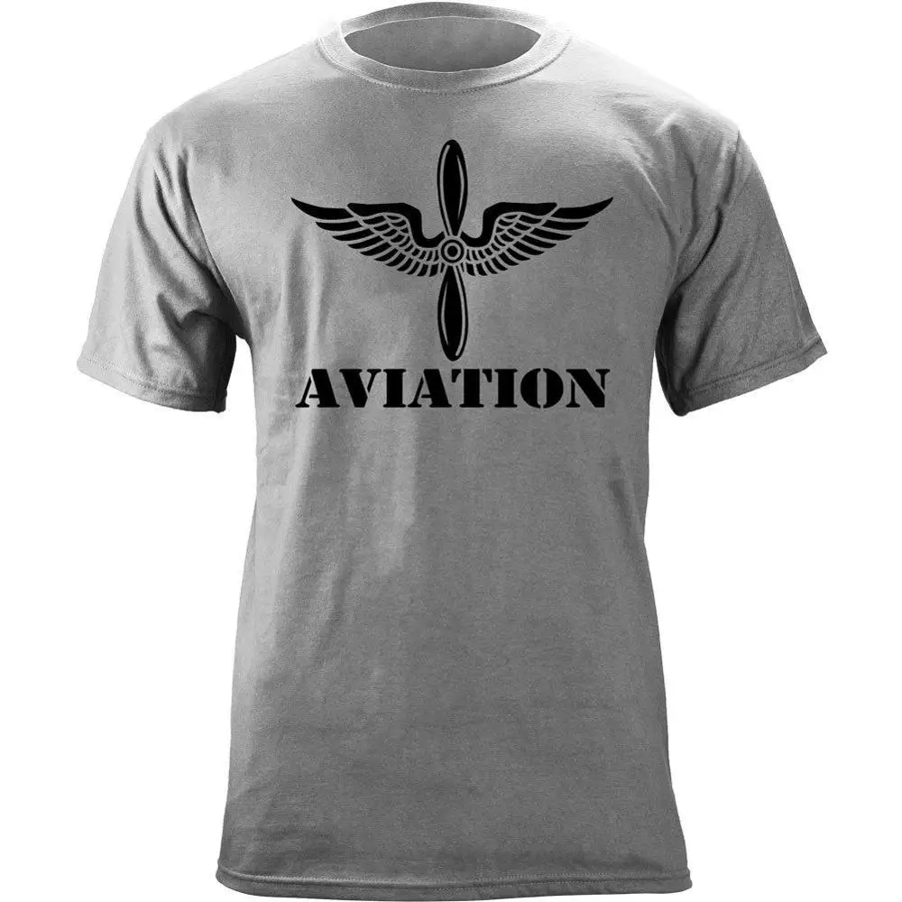 

New Summer Fashion Cool Tee Shirt US Army Aviation Branch Insignia Winged Propeller Veteran Graphic T-Shirt Casual T-shirt