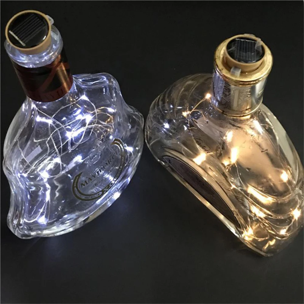 1 м/2 м Солнечная энергия светодиодный гирлянда DIY Сказочный инструмент для установки пробок в бутылки свет 10/20 светодиодный s гирлянда подвесные светильники для рождества Хэллоуин