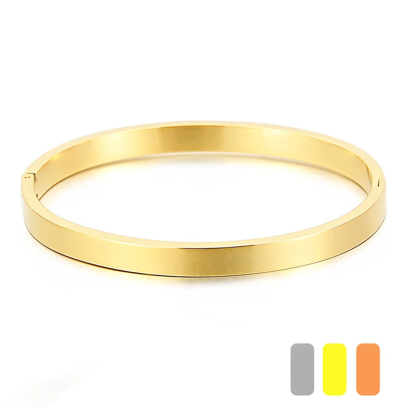 Новые браслеты из нержавеющей стали женские Овальные золотые для женщин три