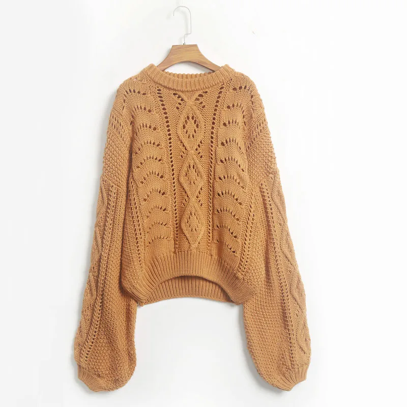 New fall 2019 casual knitted sweater women long sleeve womens clothing hollow pullovers tops | Женская одежда