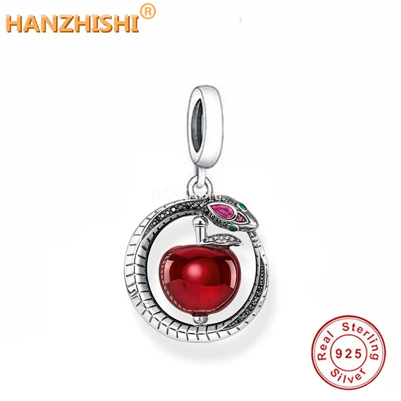 

2022 Fashion Real 925 Sterling Silver Animal Snake Apple Dangle Charms Beads Fit Original Brand Bracelet Necklace Jewelry Gift