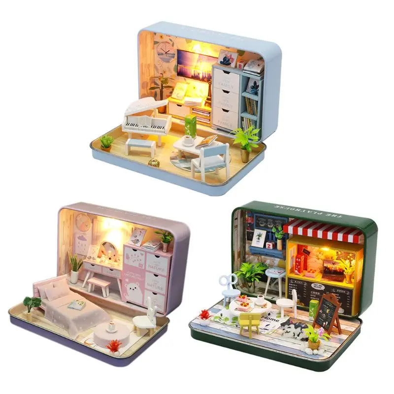 

Box Theatre Doll House Miniature Dollhouse with Furniture Romantic Birthday Gift 124D