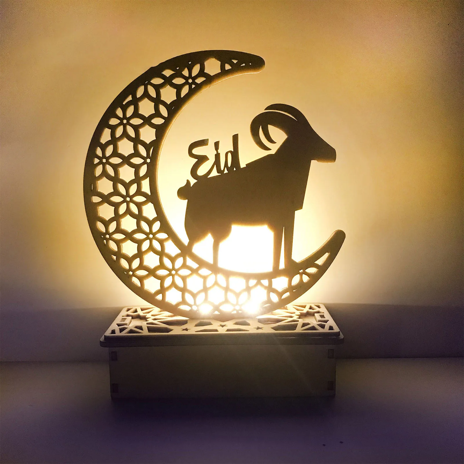 

Muslim Ledeid Mubarak Wooden Gifts Can Be DIY Decoration For Eid Al Fitr Decoration Pendant Party Supplies Ornaments With Candle