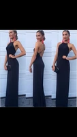 new arrival black backless off shoulder floor length count train chiffon mermaid prom dress sexy long prom dresses vestidos