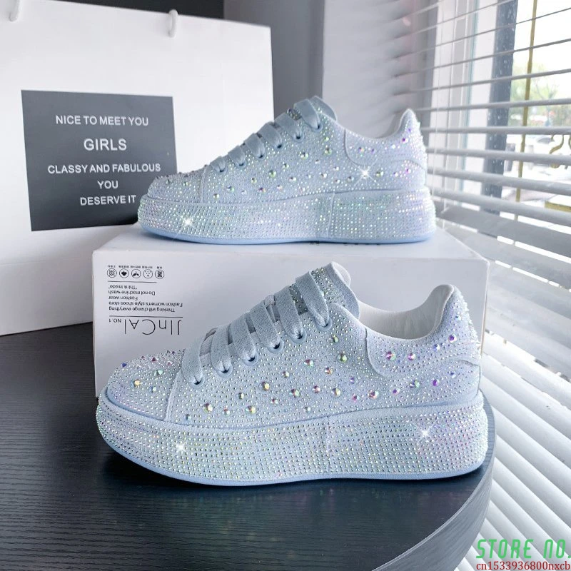 

Кроссовки женские массивные, Вулканизированная подошва, блестящие, повседневная обувь, дизайнерские, 2021