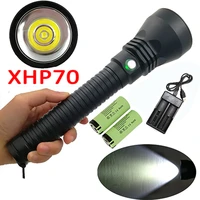 5000lm white light xhp70 led scuba diving flashlight waterproof underwater dive lamp torch 2x 26650 battery charger