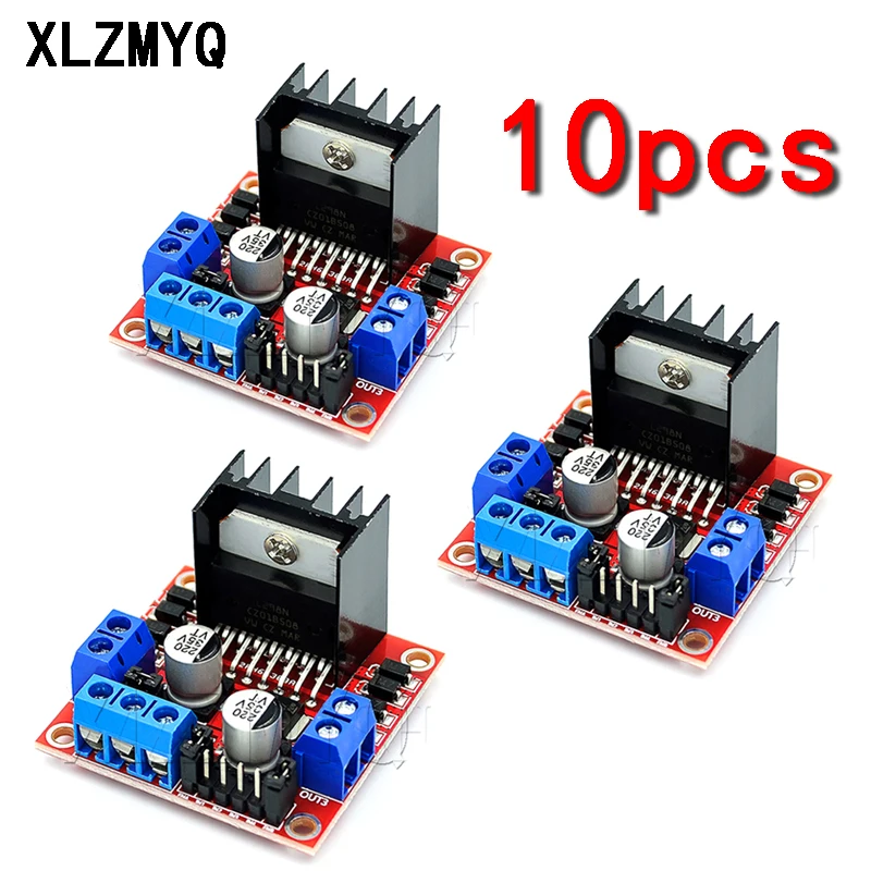 Módulo de Placa Potência para Arduino Pces Motorista Motor Deslizante Carro Inteligente Robô Breadboard Peltier Alta dc 10 L298n L298