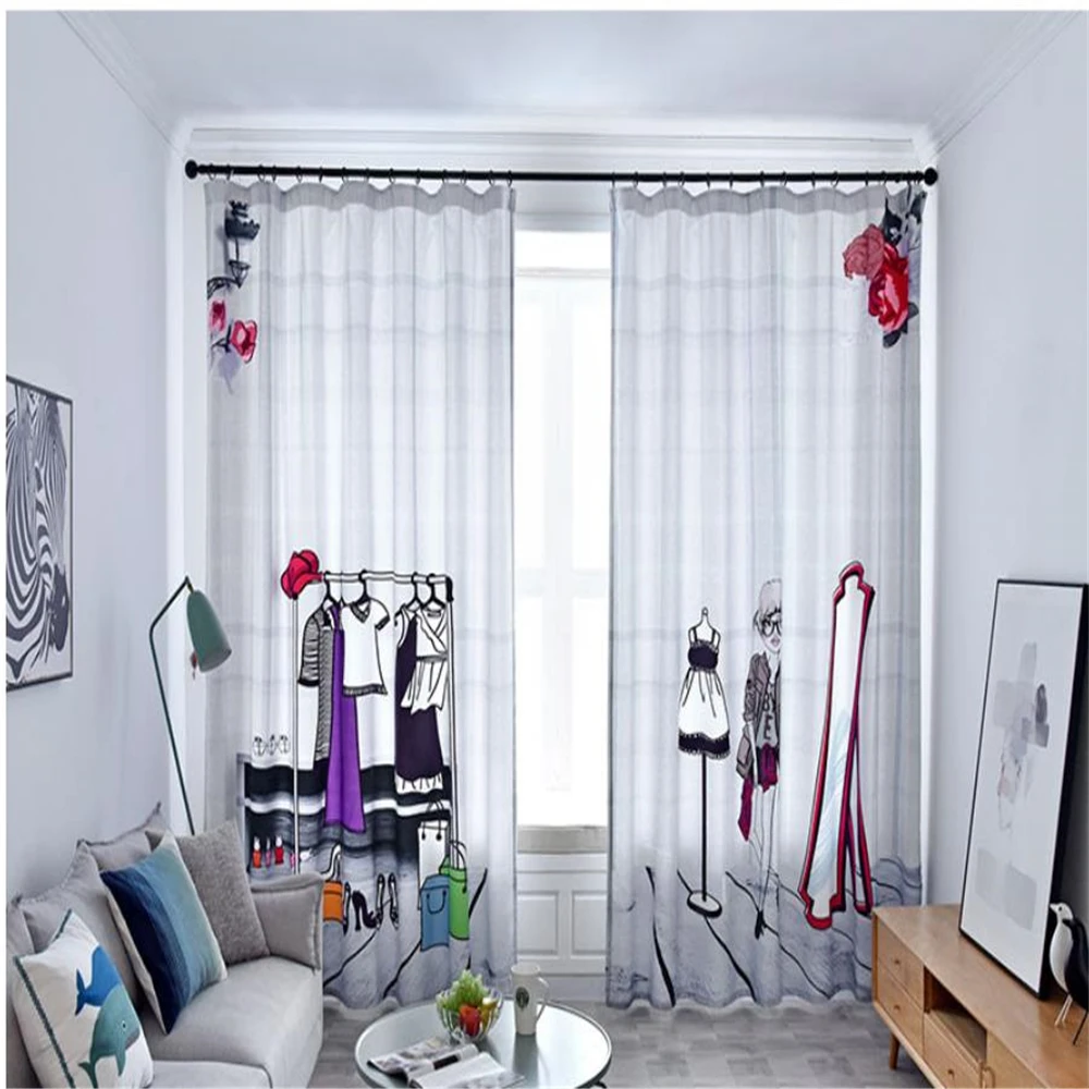 3d занавески индивидуальные одежда магазин шторы для спальни фоновые тканевые