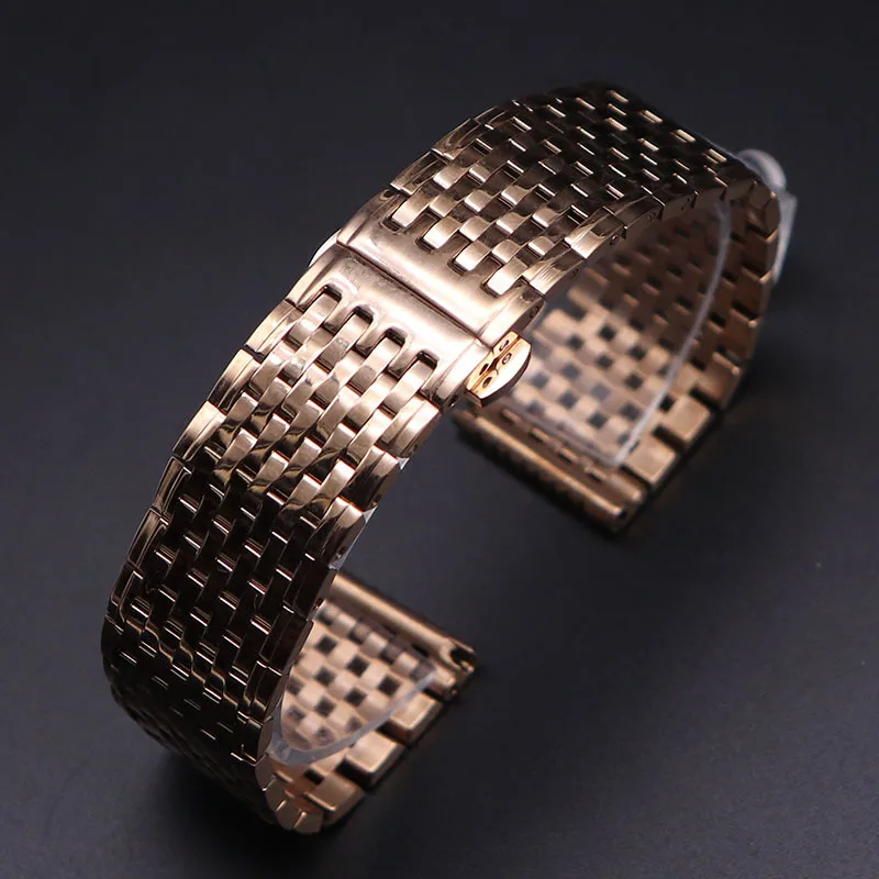 

Ремешок из нержавеющей стали 316L для наручных часов, браслет из розового золота с металлическим ремешком для Гамильтона, longines, 18 мм 20 мм 22 мм