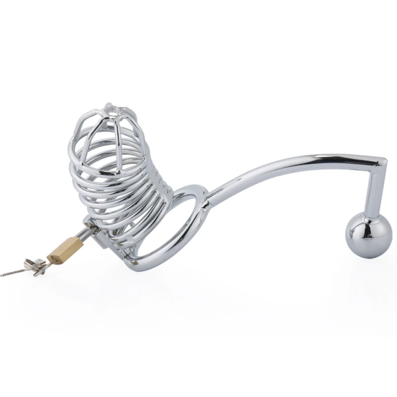 БДСМ фетиш мужчины пенис клетка трусы металлический мужской замок петух с