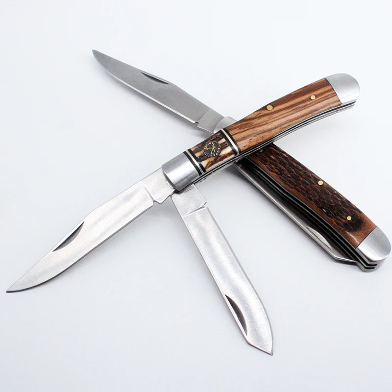 

Slip Joint Multi-blade Pocket Knife Modern Tradtional Folding Knives Folder Bone Material Collection