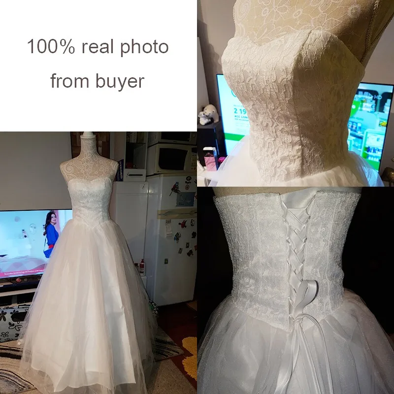 Wedding Dress Sexy Strapless Lace Up Ball Gown Plus Size Dresse Vestido De Noiva Bride | Свадьбы и торжества