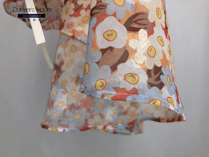 Балетная юбка на шнуровке шифоновая с принтом женская танцевальная