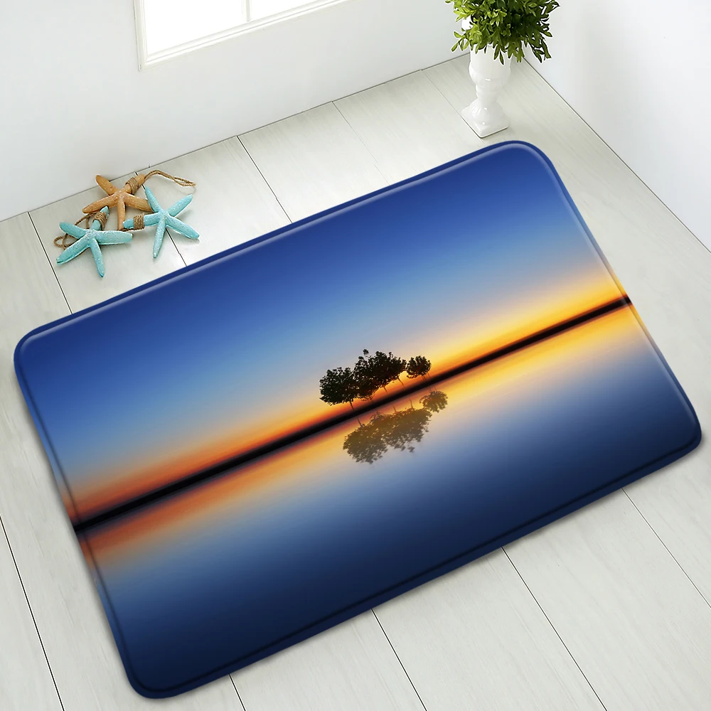 

Anti-Slip Bath Mat Sunset Natural Scenery Bedroom Kitchen Doormat Washable Floor Pads Absorbent Carpet Welcome Mats Home Decor