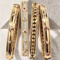 godki big fashion luxury bold bangle cuff for women wedding party multi cubic zirconia crystal cz dubai gold color bracelet 2020