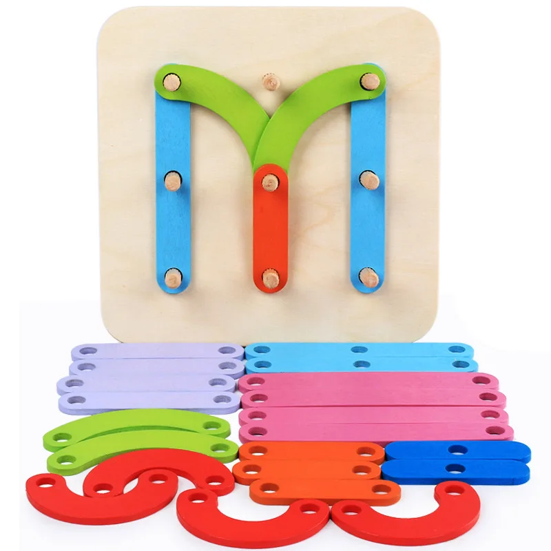 

Wooden Puzzle Games Numbers Letter Colour Shape Cognition Disassembly Wooden Children's Montessori Educational Toys Gift