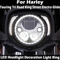 decoration accessorie for harley touring tri road king street electra glide low flhtcu ultra led headlight decoration light ring