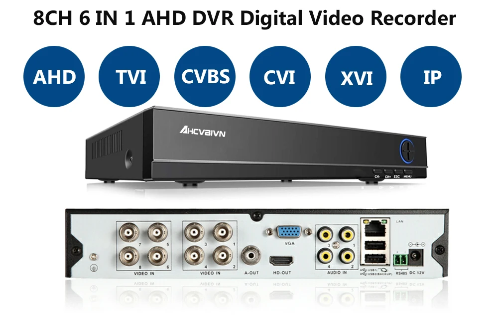 H.265+ обнаружение движения захват AHD TVI CVI XVI CVBS IP 6 в 1 5MP 5M-N 8CH CCTV видео рекордер DVR NVR для системы видеонаблюдения