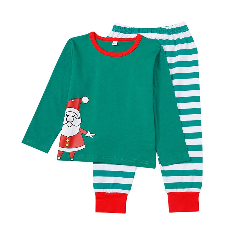 Family Matching Christmas Pajamas Set Xmas Cartoon Santa Claus Print Adult Men Women Kid Sleepwear Look Nightwear Clothes | Мать и
