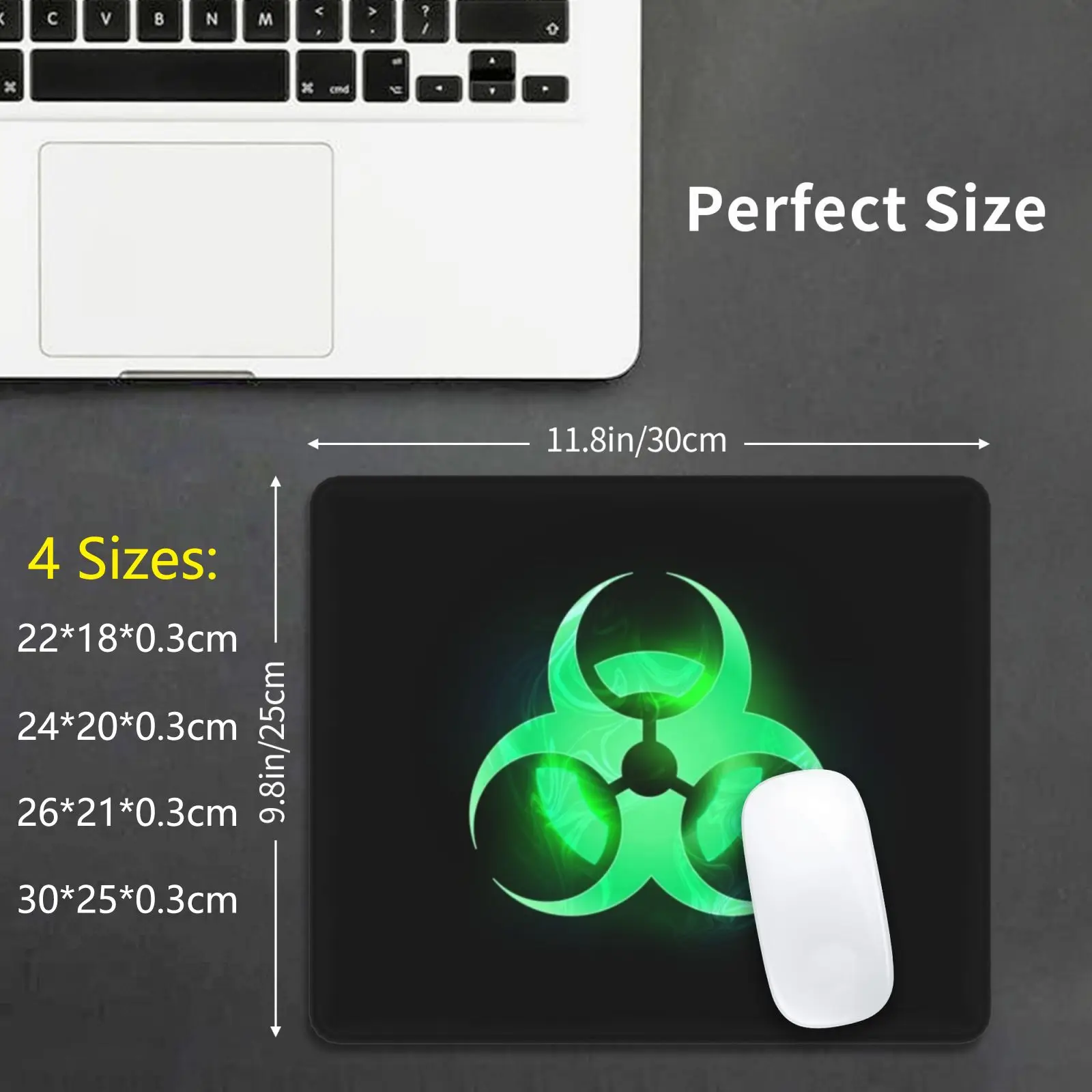 Зеленая фотография коврик для мыши 590 биологическая опасность зеленый символ на