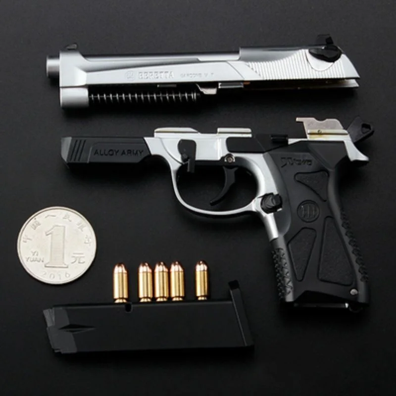 Llavero en miniatura de pistola Beretta 90TWO, modelo de aleaci&oacute;n de carcasa de Metal completo, no puede disparar, regalos para ni&ntilde;os, 2021 de alta calidad, 1:2.05-3