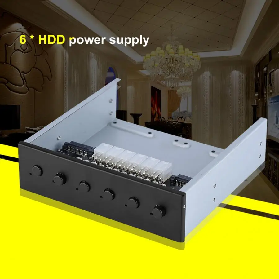 6 BAY HDD Hard Drive Power Switch Controller For Desktop PC Computer SATA Disk |