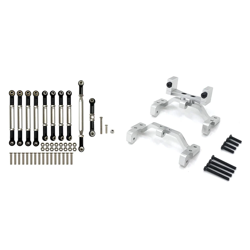 

for MN D90 D91 D96 D99S MN99S Metal Pull Rod Steering Link Rod Set & Metal Pull Rod Base Seat & Axle Up Servo Bracket
