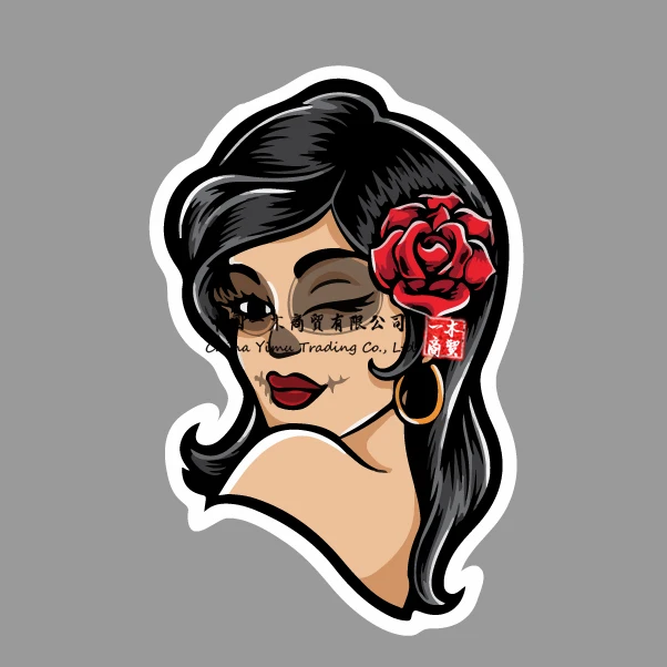 

Mexican Tattoo Sugar Skull Pin Up Girl Sticker Decal pechincha