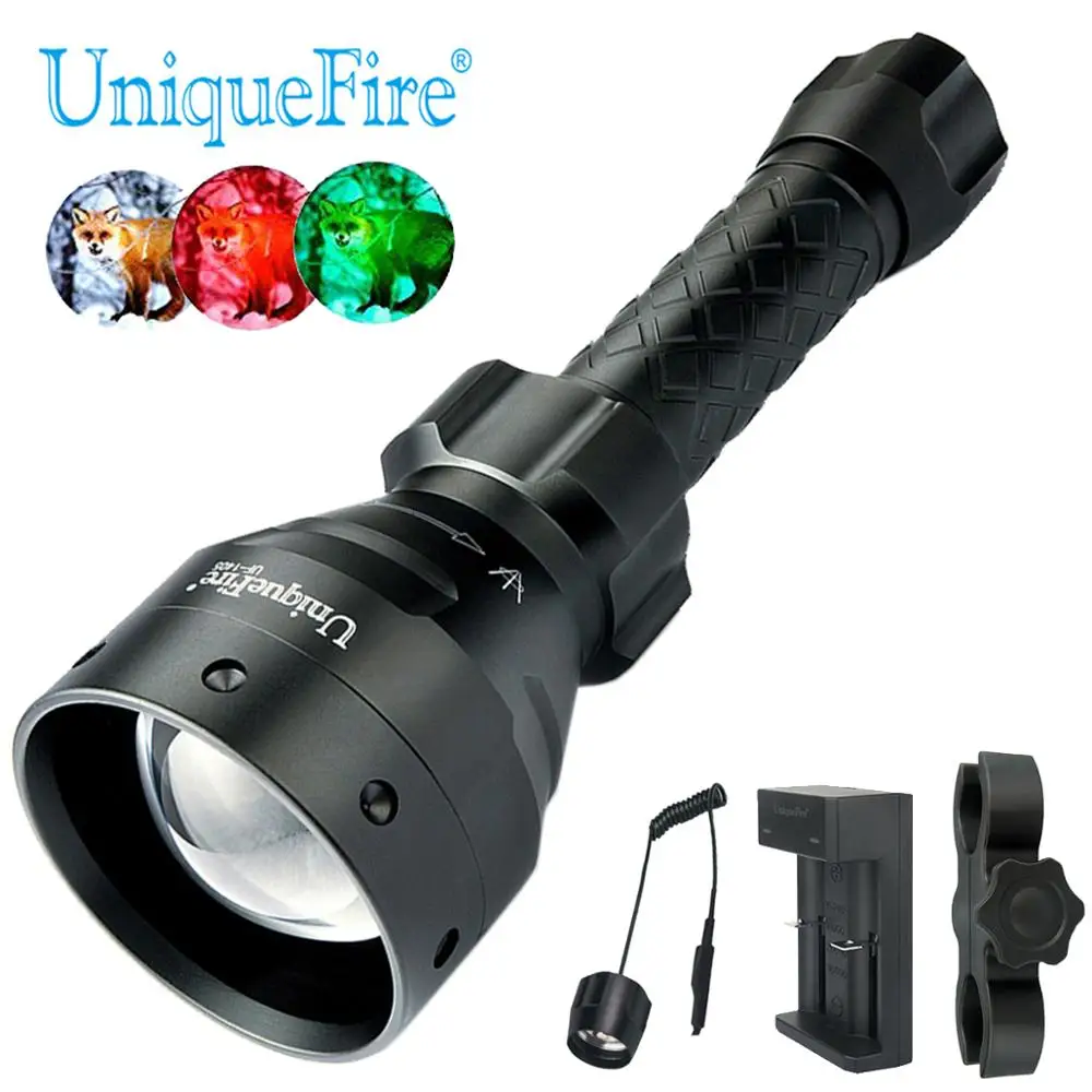 Светодиодный фонарик UniqueFire 1405 XPE масштабируемый 3 м красный/белый/зеленый свет