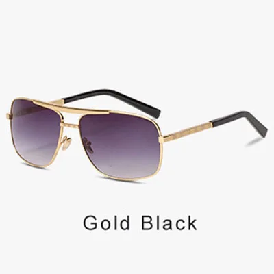 Gold Black Квадратные Солнцезащитные очки для мужчин, Новое поступление, для вождения, роскошные, брендовые, дизайнерские, ретро очки для мужчин, okulary przeciws oneczne 0257 - Цвет линз: Gold Black