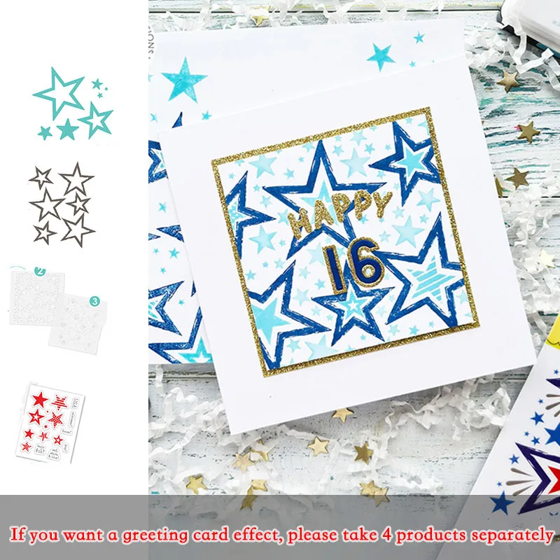 

Star Metal Cutting Dies And Stamps Diy Scrapbooking Card Stencil Paper Cards Handmade Album Stamp Die Sheets