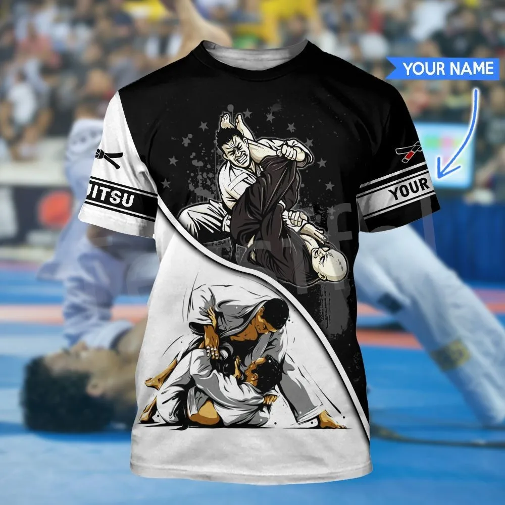 Tessffel Newest Sports Martial Arts Jujitsu Judo NewFashion 3DPrint Summer Streetwear Tee Short Sleeves T-Shirts Men/Women A1 | Мужская