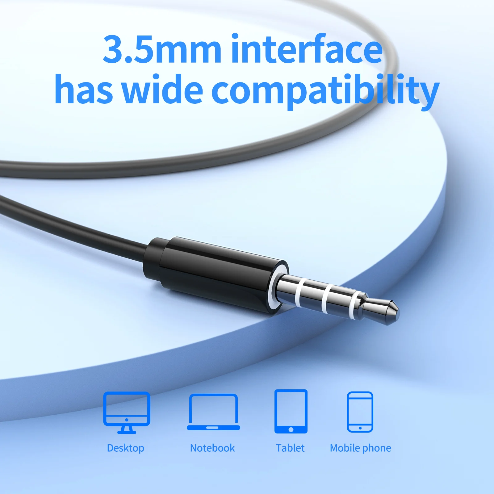 hoco 2022 new 3 5mm wired headphones with bass earbuds stereo earphone music sport gaming headset with mic for xiaomi iphone free global shipping