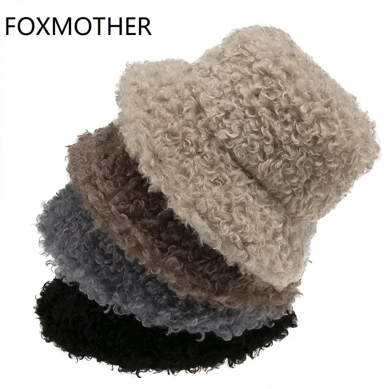 Панама FOXMOTHER из искусственного меха ягненка, женская, зимняя, 2021