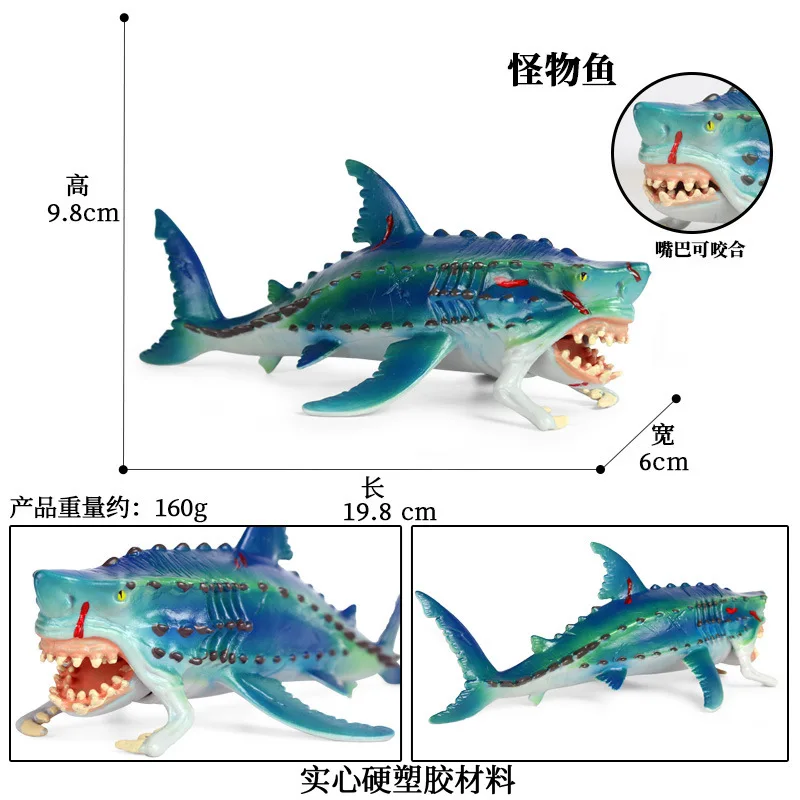 

19.8*6*9.8cm Children Simulation Animal Model Fantasy World Monster Fish Ocean Monster Fish Monster Fish Toy Plastic Decoration