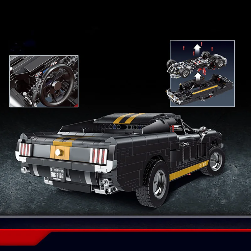 

1817Pcs City Mustanged Super Racing Sports Vehicle building blocks Speed Racer Muscle Car Bricks Children DIY Toys Kids Gifts