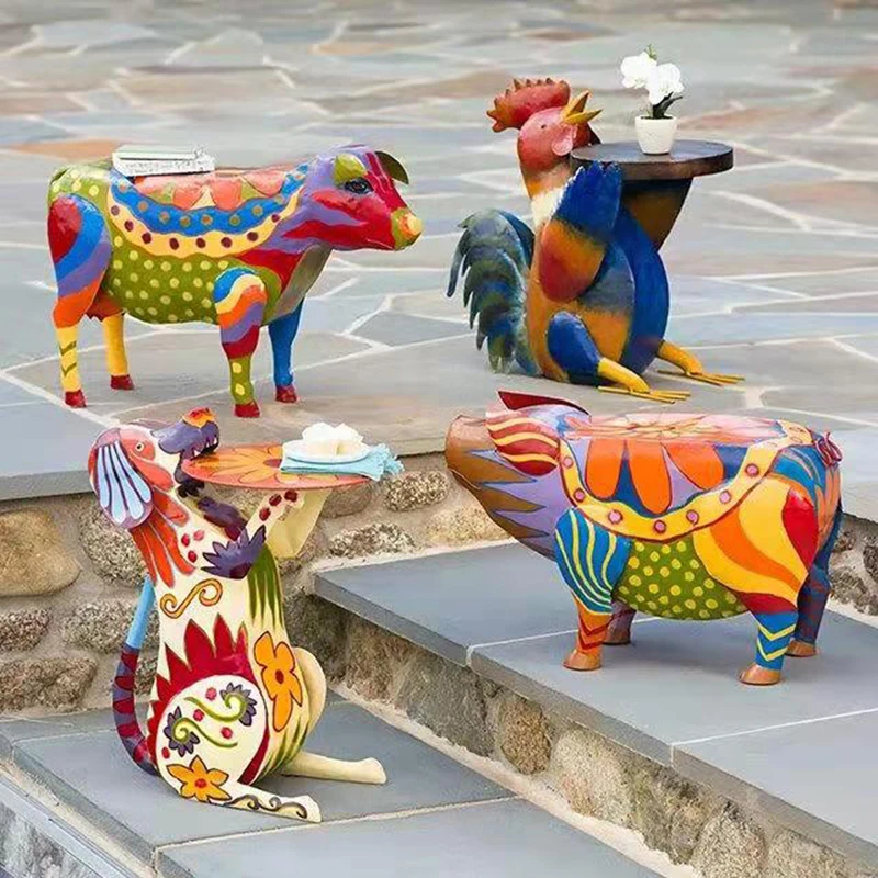 

Высокая фигурка животного забавное животное из смолы искусство держатель Красочные Животные украшения скульптуры для гостиной спальни UEJ