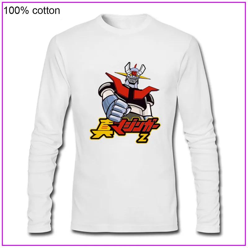Новинка 2020 футболка из 100% хлопка с круглым вырезом японского аниме Mazinger Z длинным