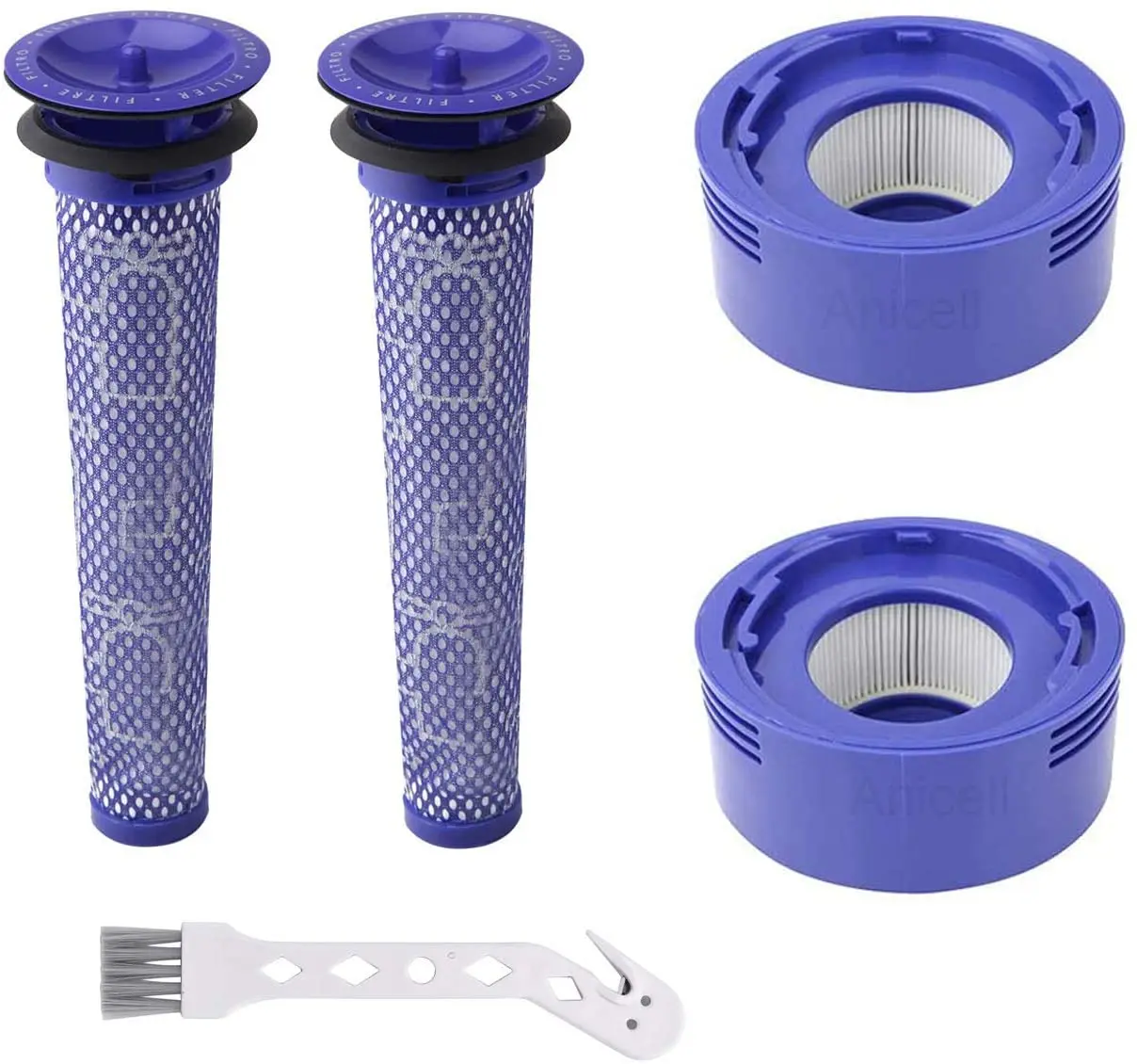 Сменный фильтр для Dyson V8, набор для замены фильтров для Dyson V8, V8 +, V7, абсолютная вакуумная головка для животных, 2 HEPA Post Filt